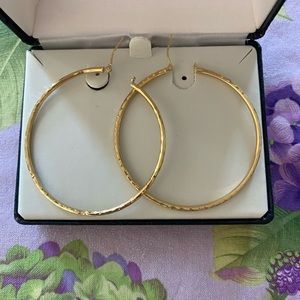 14k yellow gold 2” hoop earrings